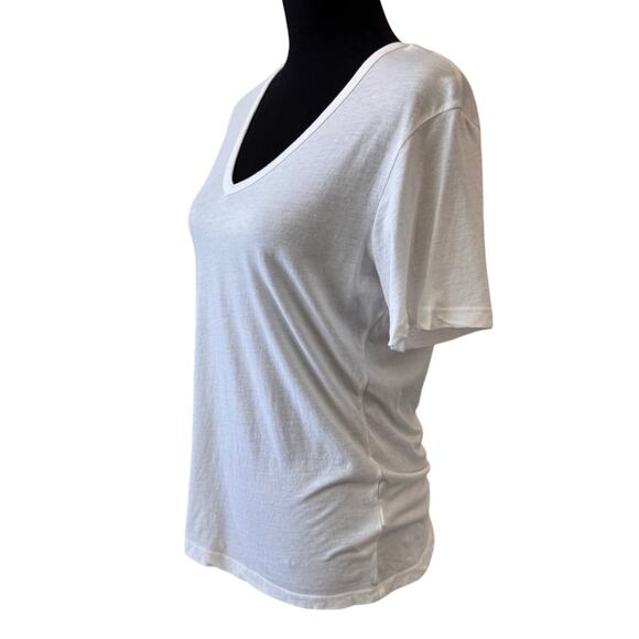 New COTTON CITIZEN Women's White Standard V Neck Tee Size M - Picture 4 of 10